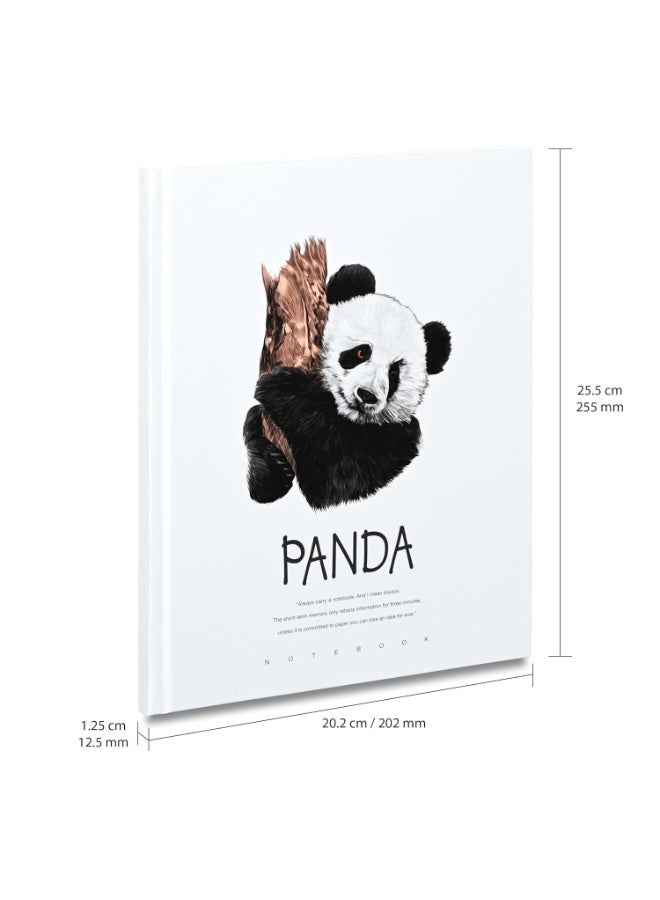 FIS® Hard Cover Notebook, Size 10"X8" Inches(254x203.2mm), 96 Sheets, 192 Pages, Single Line Ruling, White Paper, Packet of 5 Pieces, Panda Cover Design 5-FSNBHC1896-PAN5 - Image 3